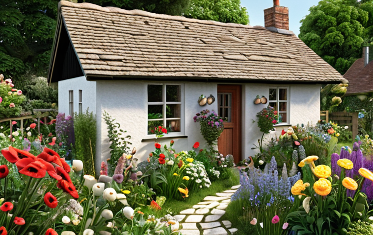 A natural and relaxing cottage garden filled with flowers reminiscent of a childhood flower garden at grandma's house.